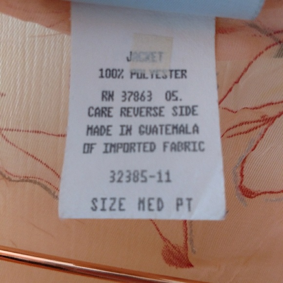 Sheer peach flowered jacket sz M petite from Blair - Picture 3 of 4